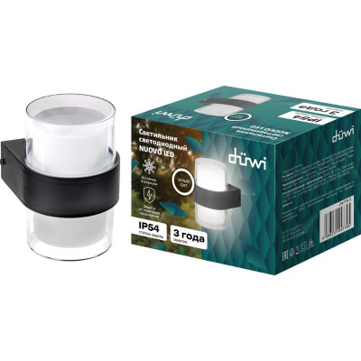 Настенный накладной светильник duwi NUOVO LED 6Вт ABS пластик 4200К IP 54 черный 24779 5