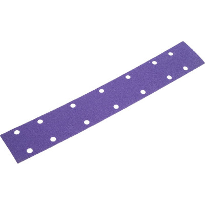 Полоски шлифовальные на пленочной основе 328 Purple Zirconia 70х420 мм, 14 отверстий, Р40, 50 шт SANDWOX 328.70.42.040.14