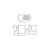 Мойка ALVEUS CLASSIC 70 NAT 1000х600 мм, 1X в комплекте с сифоном 1011717 1108745