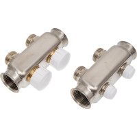 Коллекторный блок для теплого пола и радиаторного отопления Gekon 1x3/4EU, 2 отверстия GK 75102