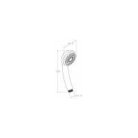 Душевая лейка Aquanet 69 мм, 1 режим, пластик, хром AF000-01C 00246905