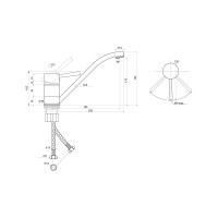 Смеситель для мойки СЛАВЕН с длинным изливом 250 мм, одноручный СЛ-ОД-Д21