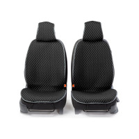 Накидки на передние сиденья CarPerformance, 2 шт. материал fiberflax /мягкий лен/ CUS-1052 BK/GY
