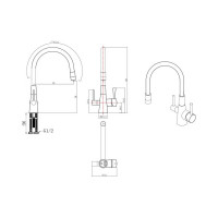 Смеситель для кухни Lemark Comfort с подключением к фильтру с питьевой водой LM3075C-White