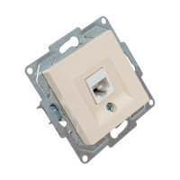 Компьютерная розетка GUNSAN 1 пост Eqona RJ45 с jak5 крем 16401200-157130