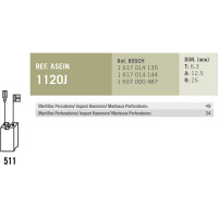 Комплект графитовых щеток 2 шт аналог BOSCH OEM 1617014135/AS Asein 1120J