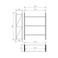 Каркас стеллажа Ирбис Л50 2000x500x1500 мм, 3 яруса (без полок) X2105858