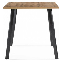 Деревянный стол Woodville Тринити Лофт 140 25 мм, дуб вотан/черный матовый 489624