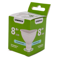 Светодиодная лампа GENERICA MR16 софит 8Вт 230В 6500К GU5.3 LL-MR16-08-230-65-GU5-G