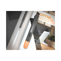 Технический нож DELI home series gray ht4009c сегментированное черное лезвие 9 мм, эксклюзивный дизайн, soft touch 112887