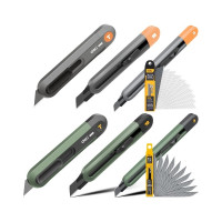 Технический нож DELI home series gray ht4008c Т-образное лезвие, эксклюзивный дизайн, софттач пластик, безопасная конструкция, подарочная упаковка 112885