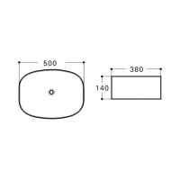 Керамическая раковина VINCEA 500x380x140, накладная, цвет белый VBS-305