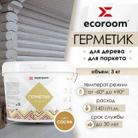 Герметик акриловый ECOROOM AS-16 для дерева, сосна, 3 кг 225-1-3/сосн