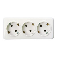 Розетка Smartbuy 3-местная 16А с заземлением белая Юпитер SBE-03w-16-S3-Z