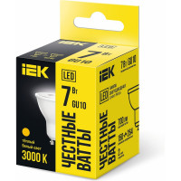 Лампа IEK LED PAR16 софит 7 Вт 230 В 3000К GU10 LLE-PAR16-7-230-30-GU10