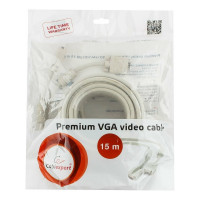 Кабель VGA Premium Cablexpert, 15M/15M, 15м, двойная экранировка, ферритовые кольца, пакет CC-PPVGA-15M