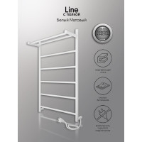 Полотенцесушитель INDIGO Line electro с полкой 80/50, (скр.монтаж, унив.подкл.R/L, белый матовый) LСLE80-50WMPR