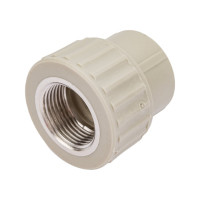 Муфта комбинированная с внутренней резьбой VALFEX PP-R серая, 20 мм х3/4" 10129120Г 127-0354