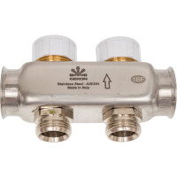 Коллекторный блок для теплого пола и радиаторного отопления Gekon 1x3/4EU, 2 отверстия GK 75102