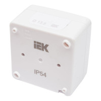 Одноклавишный выключатель IEK ВС20-1-1-ГПБ, с индикацией, для открытой установки, IP54, цвет клавиш белый, ГЕРМЕС PLUS EVMP11-K01-10-54-EC