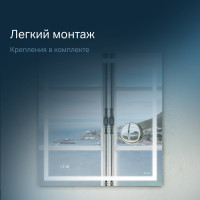 Универсальное зеркало AM.PM с контурной Led-подсветкой, часами и косметическим зеркалом M91AMOX0653WG