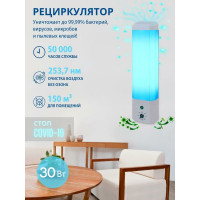 Рециркулятор закрытого типа Uniel с 2-мя лампами Т8, с таймером, настенный, без озонирования UL-00007717