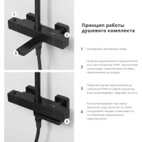 Душевой комплект с термостатическим смесителем WasserKRAFT Thermo A29901