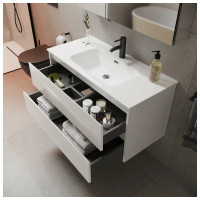 Подвесная тумба Sancos Libra 590x450x500, c двумя ящиками оснащенными доводчиками, белый глянец, арт. LB60W