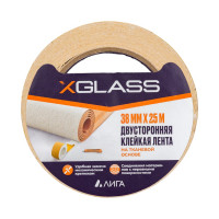 Клейкая лента X-Glass двухсторонняя, ткань, 38x25 160381