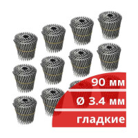 Барабанные гвозди Кордленд 2160 шт. (12 кассет по 180 шт.) Ø 3,4 мм, длина 120 мм, Ø шляпки 8 мм, гладкие GVB-00049.12