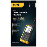 Лазерный дальномер DELI DL4171, диапазон 0,05-120 м, точность ±3 мм 102964