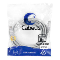 Экранированный патч-корд Cabeus F/UTP, категория 5е, 2xRJ45/8p8c, серый, LSZH, 3м PC-FTP-RJ45-Cat.5e-3m-LSZH