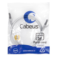 Экранированный патч-корд Cabeus F/UTP, категория 5е, 2xRJ45/8p8c, серый, PVC, 1м PC-FTP-RJ45-Cat.5e-1m