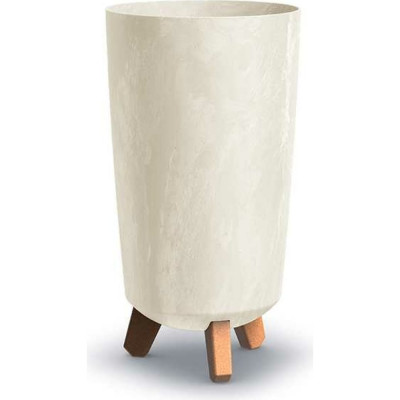 Prosperplast DGTL200E-CY700 Ваза-кашпо на ножках GRACIA TUBUS SLIM BETON EFFECTT d19,5, h36,5см крем 067634