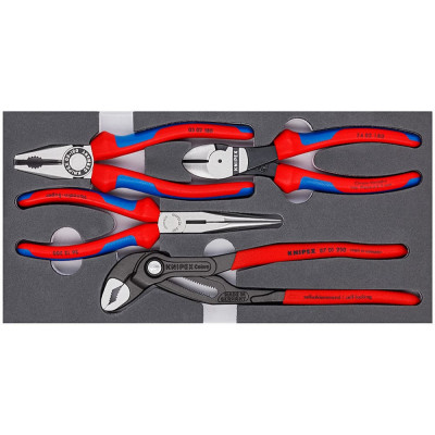 KNIPEX Basic Набор ШГИ, 4 пр., комплект: плоскогубцы, длинногубцы, бокорезы, COBRA KN-002001V15