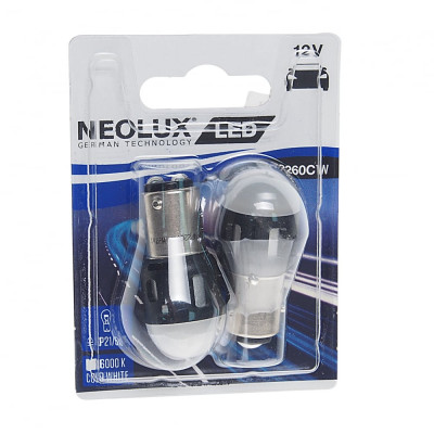 NEOLUX Автолампа P21 5W BAY15D LED COLD WHITE 6000К блистер, 2шт 12V 1 NP2260CW-02B