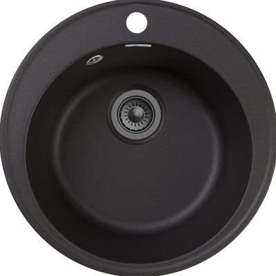 GranFest QUARZ Мойка чаша D=480мм черный 08 черный