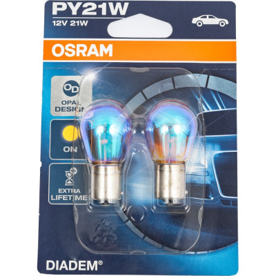 OSRAM Автолампа PY21W BAU15s DIADEM 2шт 12V ,1,20 7507LDA-02B