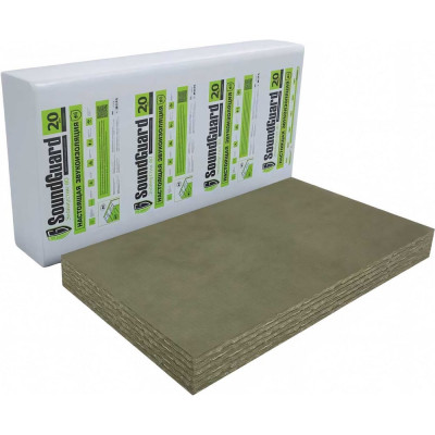 Soundguard плита звукопоглощающая экоакустик 80 1250x600x20мм (7,5 м2 в уп) 201260