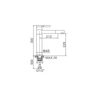 LEDEME Смеситель для умывальника с гайкой, белый, д.35мм L1152-2 89703