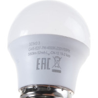 Светодиодная лампа LED G45 Е27 7W 560Лм, 4000K, холодный свет REV 32343 3