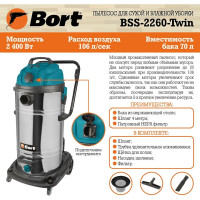 Пылесос Bort BSS-2260-Twin