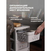 Комод Econova Deluxe на колесах, 4 ящика, 300х385х690 мм светло-бежевый 43327693470