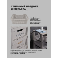 Комод Econova Deluxe на колесах, 4 ящика, 300х385х690 мм светло-бежевый 43327693470