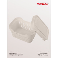 Универсальный ящик Econova Deluxe с крышкой, 189х132х110 мм, 1,9 л светло-бежевый 433233534
