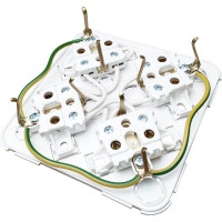 Розетка Bylectrica 4-местная ОУ с заз.конт., квадратная, серия ВАРИАНТ, белый, РА16-0192