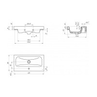 Мебельная раковина Cersanit MODUO 60, узкая, 1 отверстие S-UM-MOD60SL/1