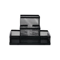 Подставка для канцелярских мелочей Calligrata 4 отделения сетка металл черная 548709