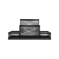 Подставка для канцелярских мелочей Calligrata 4 отделения сетка металл черная 548709