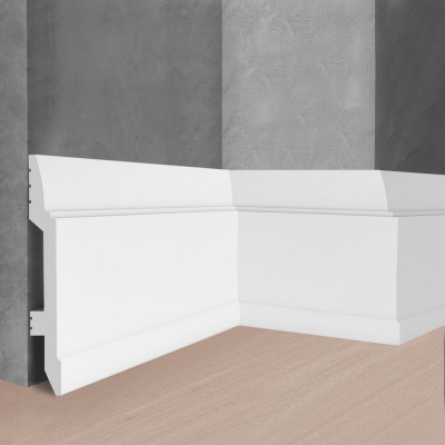 Напольный плинтус Stenopol 150х17х2000 мм под покраску C7104